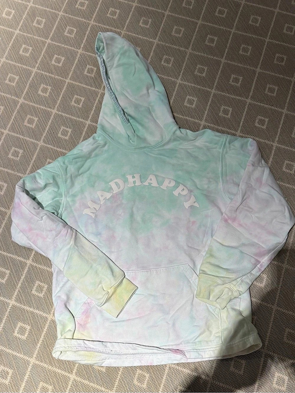 Madhappy Tie-Dye Pullover Hoodie Green & Pink Medium